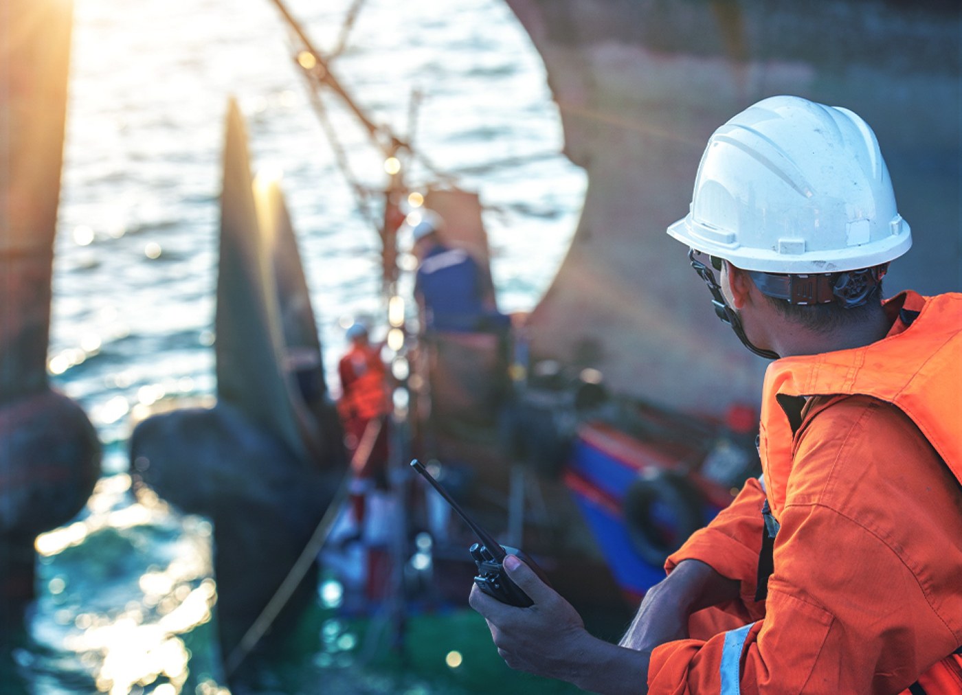 ROV operator piloting from vessel deck