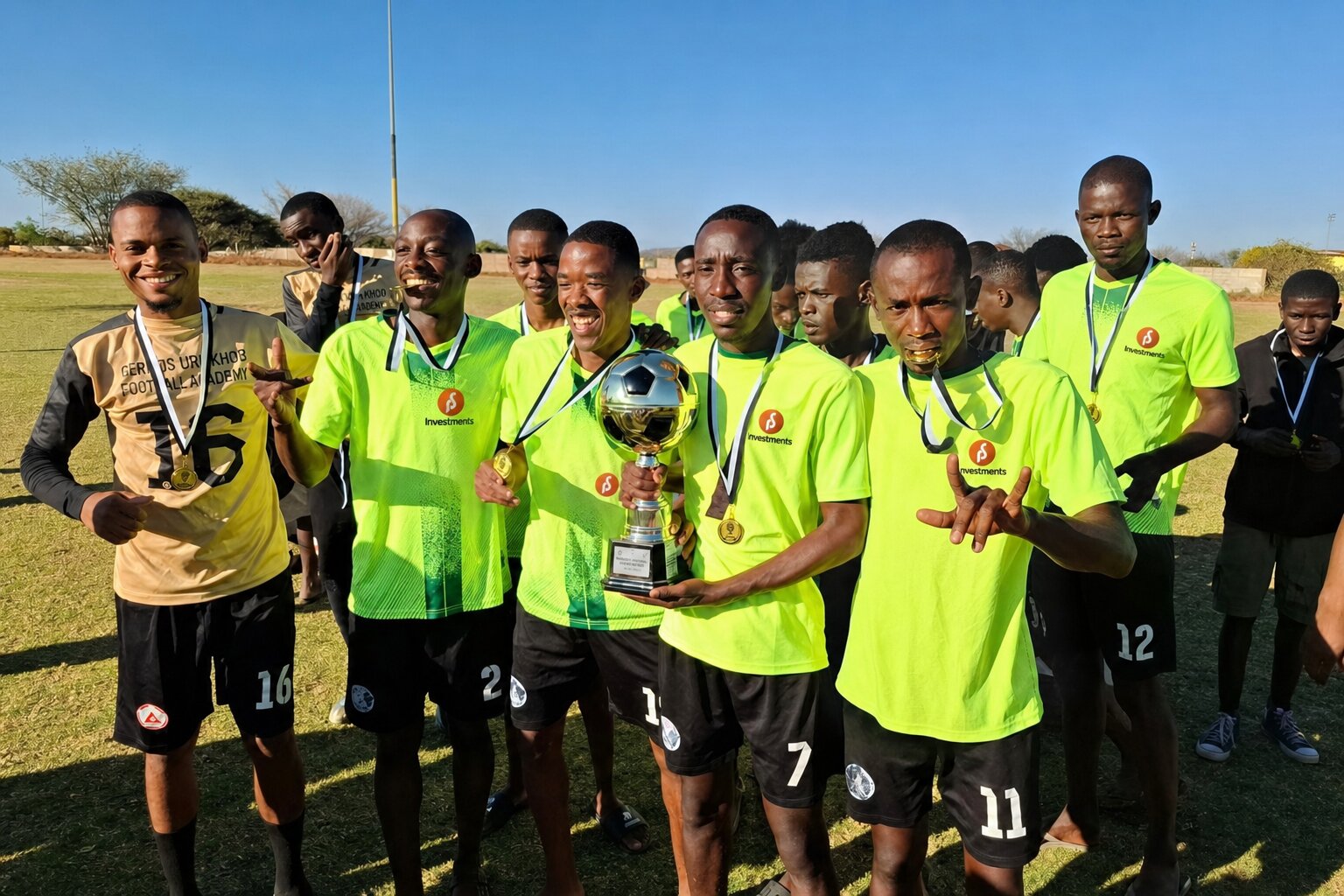 Gerros Urikhob Football Academy players celebrating